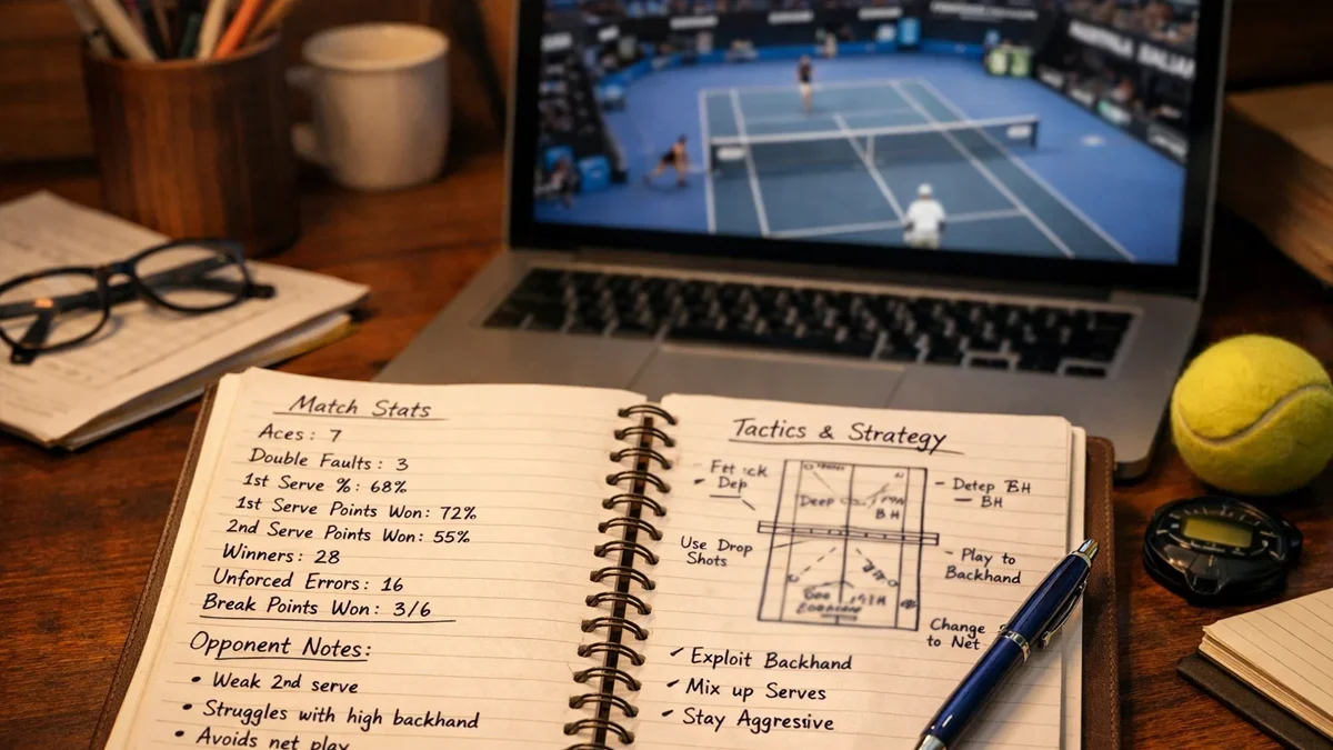 Tennisspieler ballt die Faust nach gewonnenem Punkt in emotionaler Geste